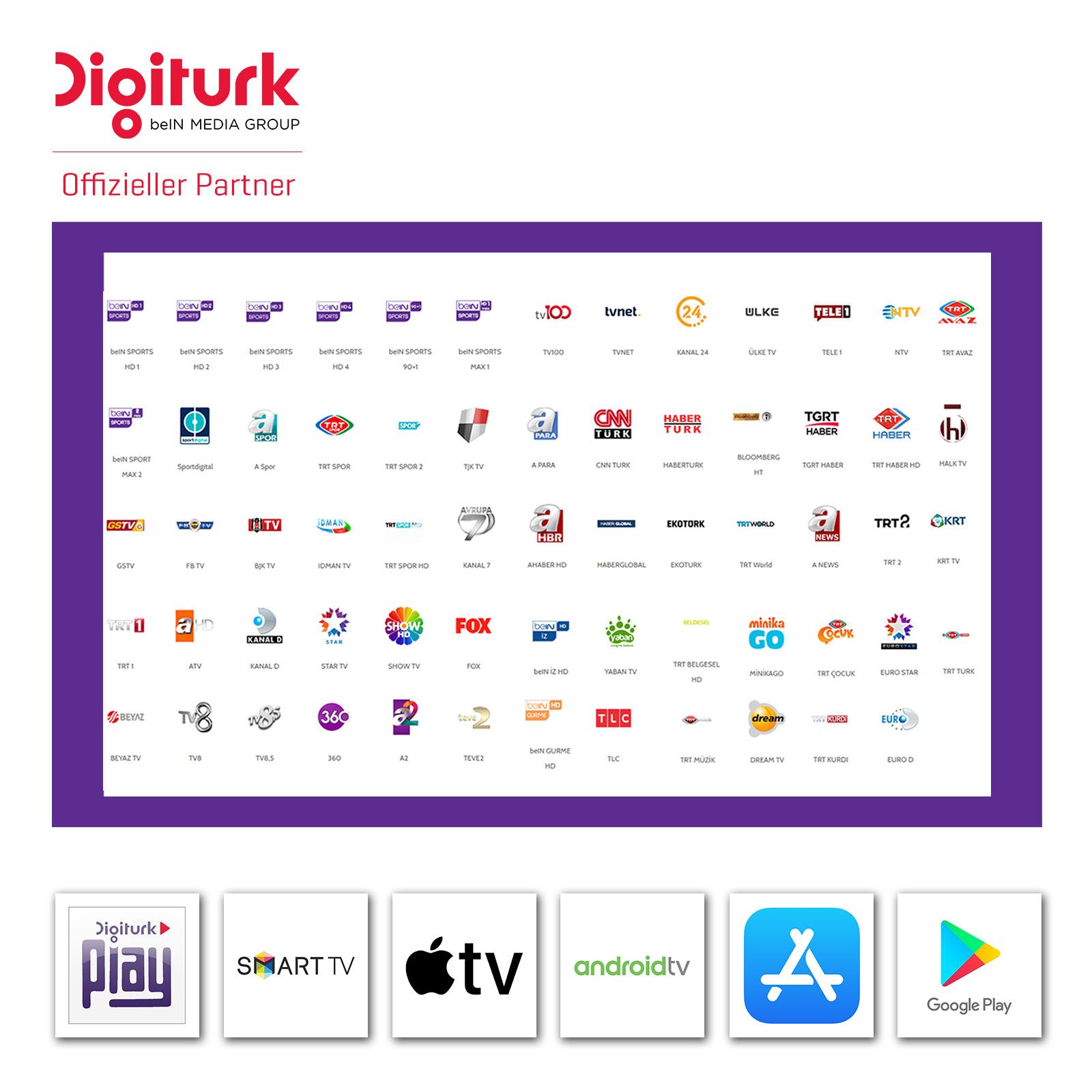 Digitürk Play beIN Sports WEB IPTV Sport and Familienpaket Monatlich 16.90€ 24 Monate Verlängerung Satfreax