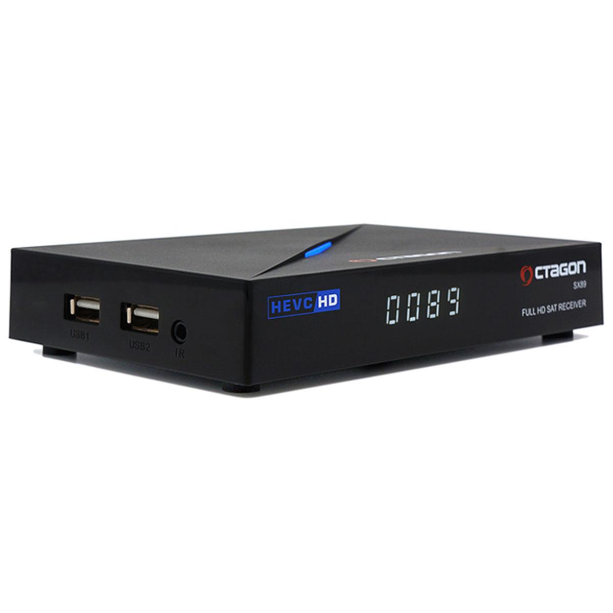 Octagon SX89 Full HD H.265 Linux LAN HDMI DVB-S2 Sat Tuner IP Receiver Schwarz 