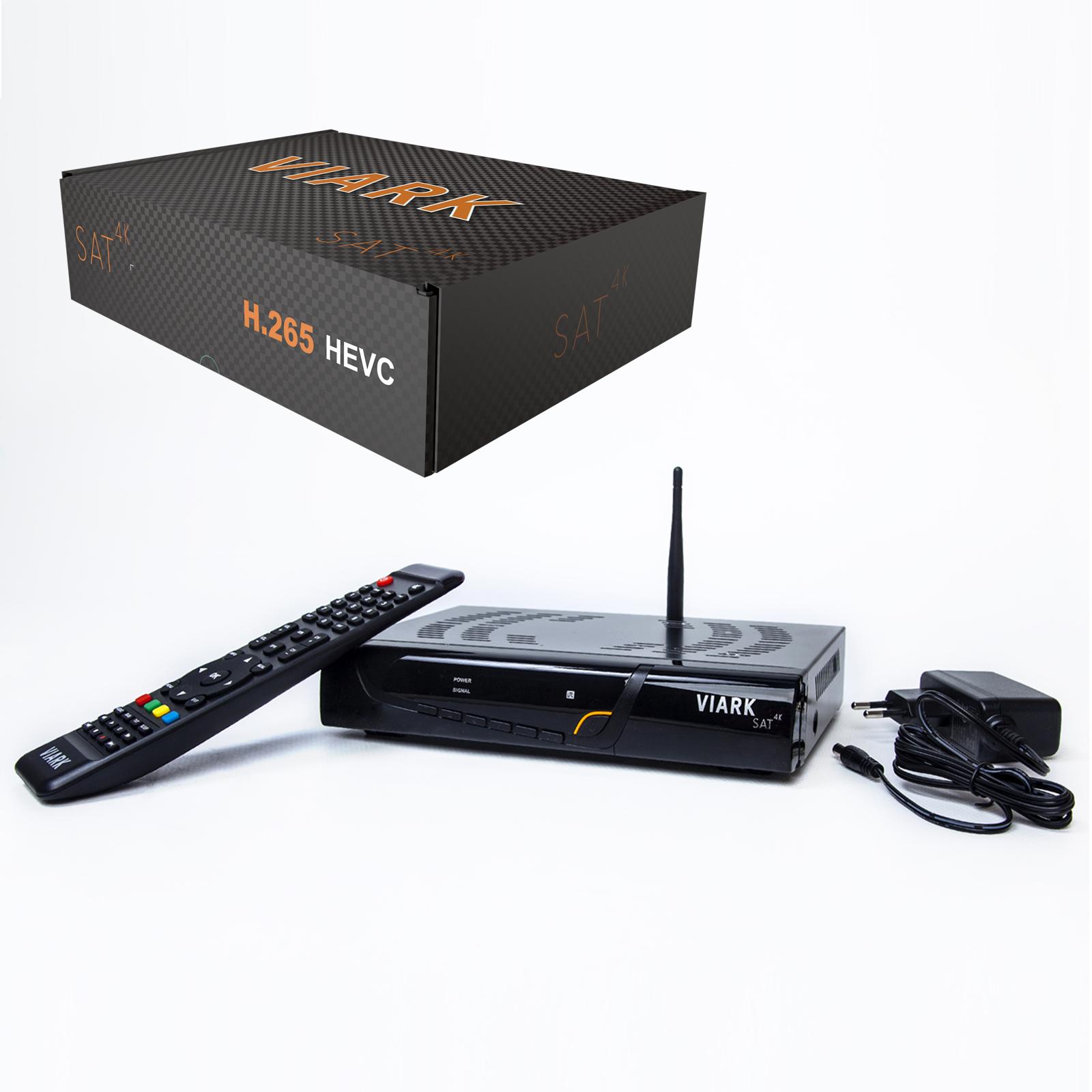 Viark SAT 4K UHD DVB-S2X Multistream Receiver H.265 + LAN/Wifi Schwarz