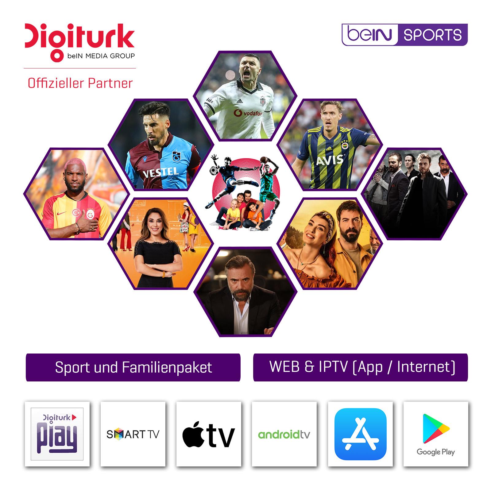 Digitürk Play beIN Sports WEB IPTV HD Sport and Familienpaket Monatlich 19.90€ 12 Monate Abo Satfreax
